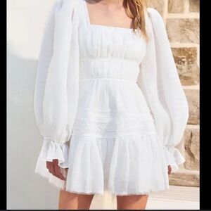 AJE Impression Ruffled Balloon-Sleeve Dress